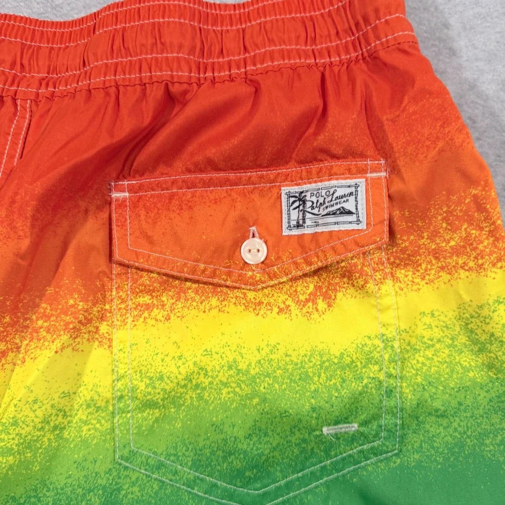 Polo Ralph Lauren Traveler Swim Trunks Men L Rainbow Ombre Excellent 5.75 Inseam